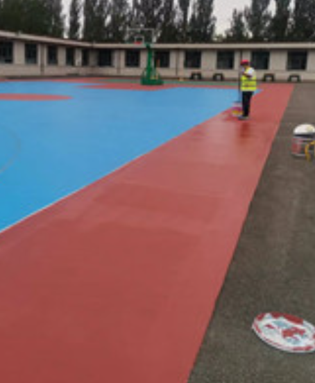 龙湖镇旧篮球场地面改造翻新整改